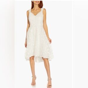 Adrianna Papell Ivory High Low Lace Dress